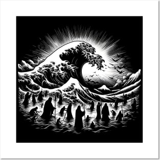 The Great Wave off Kanagawa in the Bible Flood Posters and Art